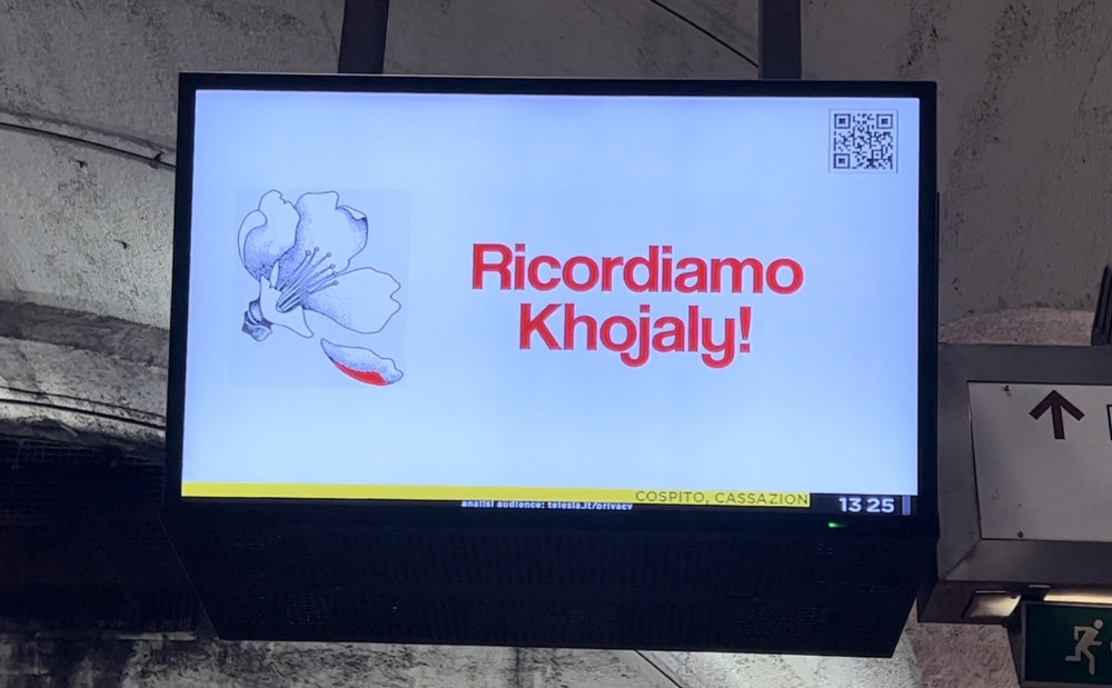 Roma metrosunda Xocalı soyqırımı ilə bağlı məlumatlandırıcı videoçarx yayımlanır<font color=red> - FOTOLAR</font>