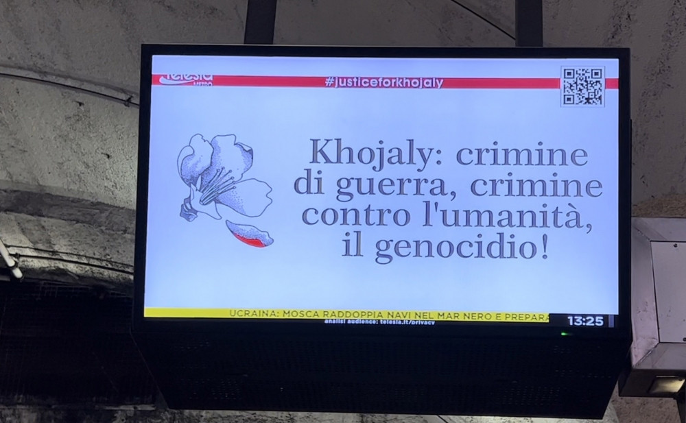 Roma metrosunda Xocalı soyqırımı ilə bağlı məlumatlandırıcı videoçarx yayımlanır<font color=red> - FOTOLAR</font>