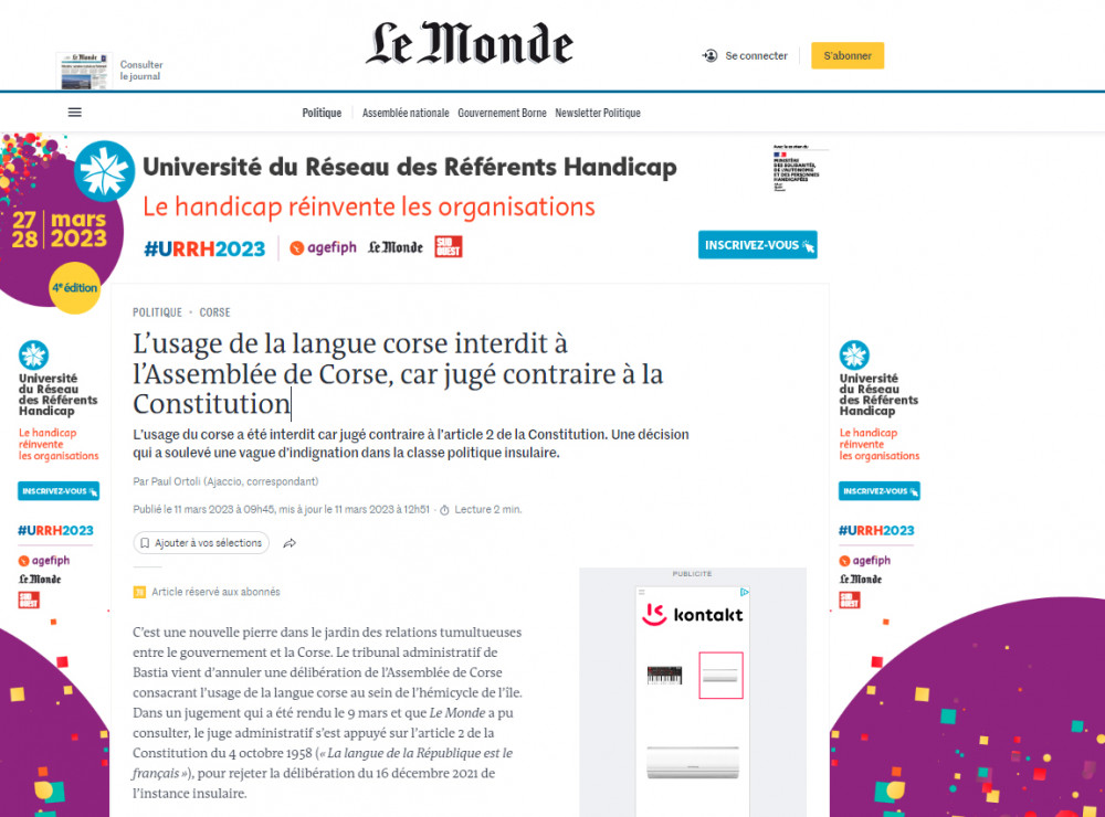 Korsika parlamentində yerli dilin qadağan edilməsi dünya mediasında böyük əks-səda doğurub<font color=red> - FOTOLAR</font>