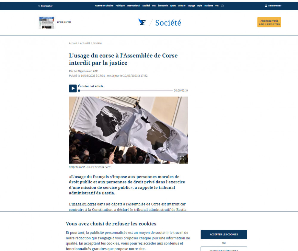 Korsika parlamentində yerli dilin qadağan edilməsi dünya mediasında böyük əks-səda doğurub<font color=red> - FOTOLAR</font>