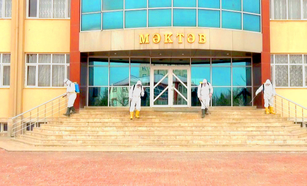 Babək rayon məktəbləri dezinfeksiya olunub<font color=red> - FOTOLAR</font>