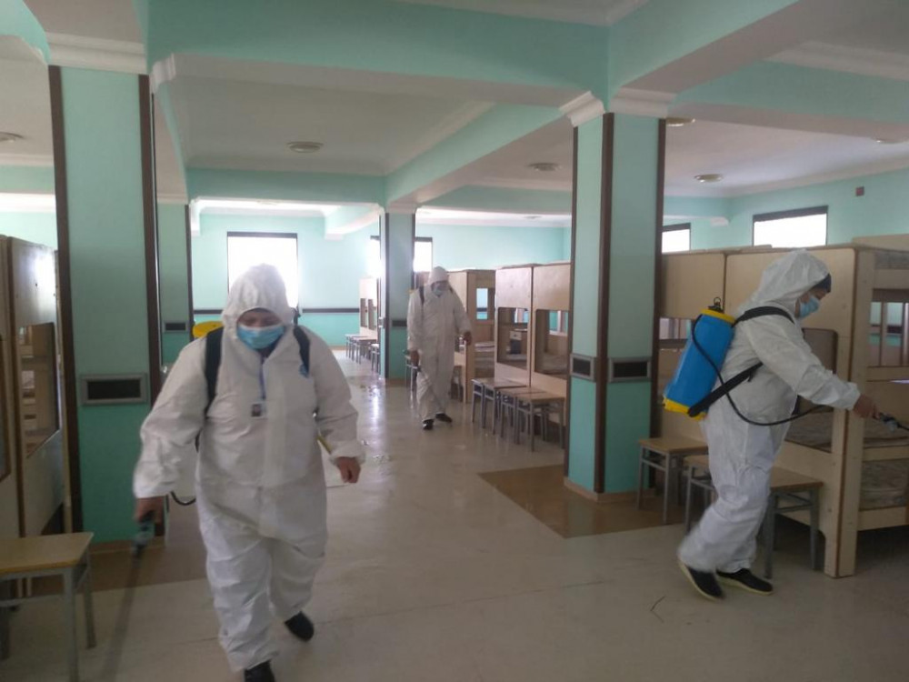 Cəzaçəkmə müəssisələrində dezinfeksiya işləri aparılıb<font color=red> - FOTOLAR</font>