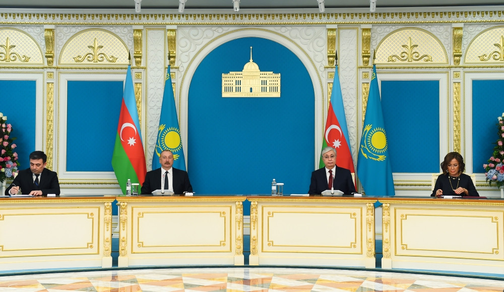 Azərbaycan-Qazaxıstan sənədləri imzalanıb<font color='red'> - YENİLƏNİB</font><font color=red> - FOTOLAR</font>