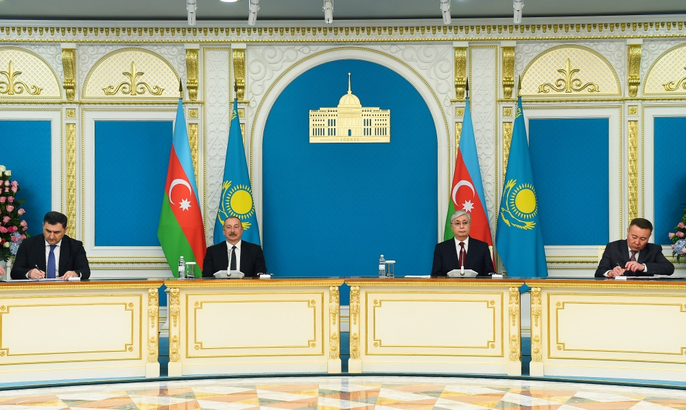 Azərbaycan-Qazaxıstan sənədləri imzalanıb<font color='red'> - YENİLƏNİB</font><font color=red> - FOTOLAR</font>