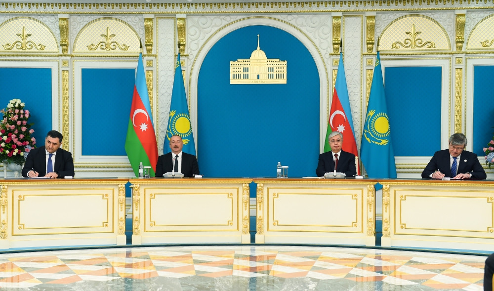 Azərbaycan-Qazaxıstan sənədləri imzalanıb<font color='red'> - YENİLƏNİB</font><font color=red> - FOTOLAR</font>