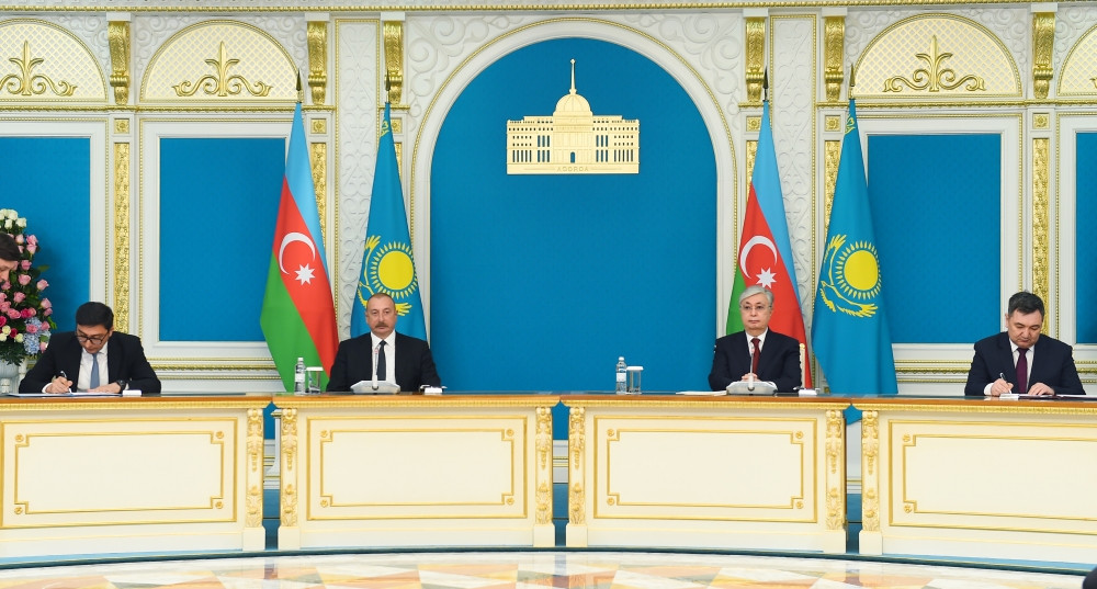 Azərbaycan-Qazaxıstan sənədləri imzalanıb<font color='red'> - YENİLƏNİB</font><font color=red> - FOTOLAR</font>