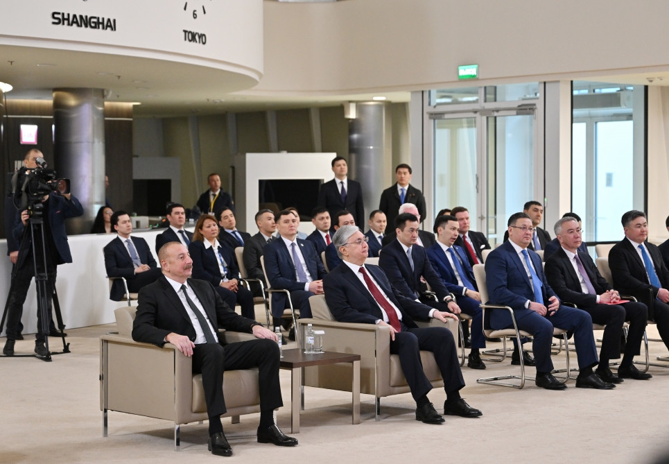 Azərbaycan və Qazaxıstan prezidentləri Astana Beynəlxalq Maliyyə Mərkəzində olublar<font color='red'> - YENİLƏNİB</font><font color=red> - FOTOLAR</font>