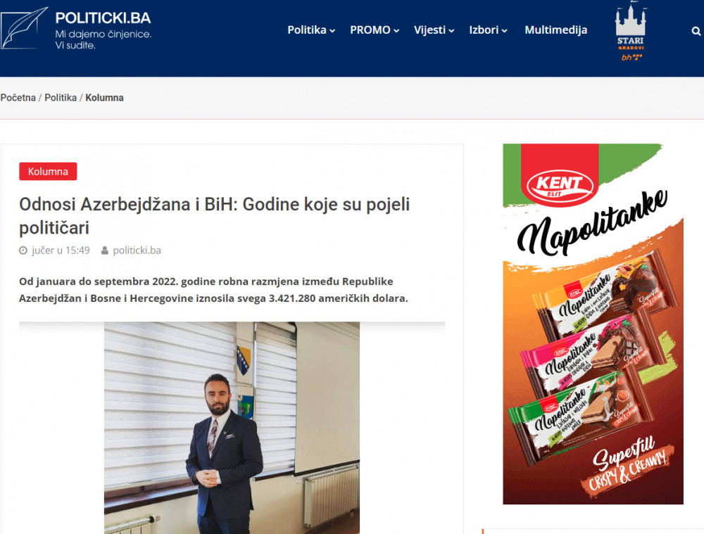 Bosniya və Herseqovina KİV-ləri Prezident İlham Əliyevin bu ölkəyə səfəri ərəfəsində Azərbaycanla bağlı silsilə məqalələr yayımlayıb<font color=red> - FOTOLAR</font>