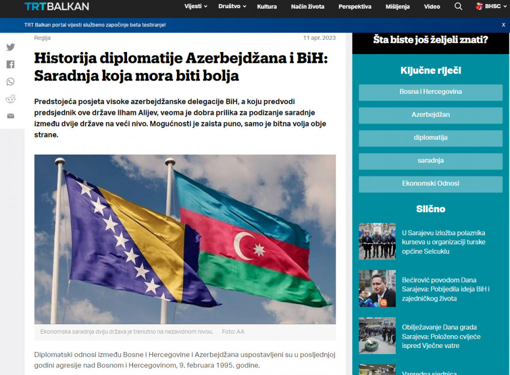 Bosniya və Herseqovina KİV-ləri Prezident İlham Əliyevin bu ölkəyə səfəri ərəfəsində Azərbaycanla bağlı silsilə məqalələr yayımlayıb<font color=red> - FOTOLAR</font>