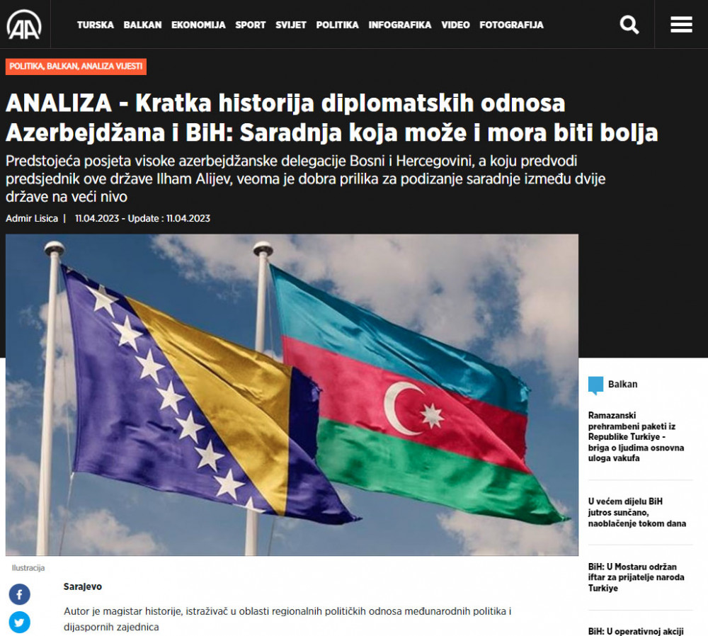 Bosniya və Herseqovina KİV-ləri Prezident İlham Əliyevin bu ölkəyə səfəri ərəfəsində Azərbaycanla bağlı silsilə məqalələr yayımlayıb<font color=red> - FOTOLAR</font>