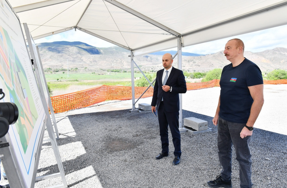 Qubadlı şəhərində 91 çarpayılıq Mərkəzi Xəstəxana binasının təməlinin qoyulması mərasimi keçirilib<font color=red> - FOTOLAR</font>