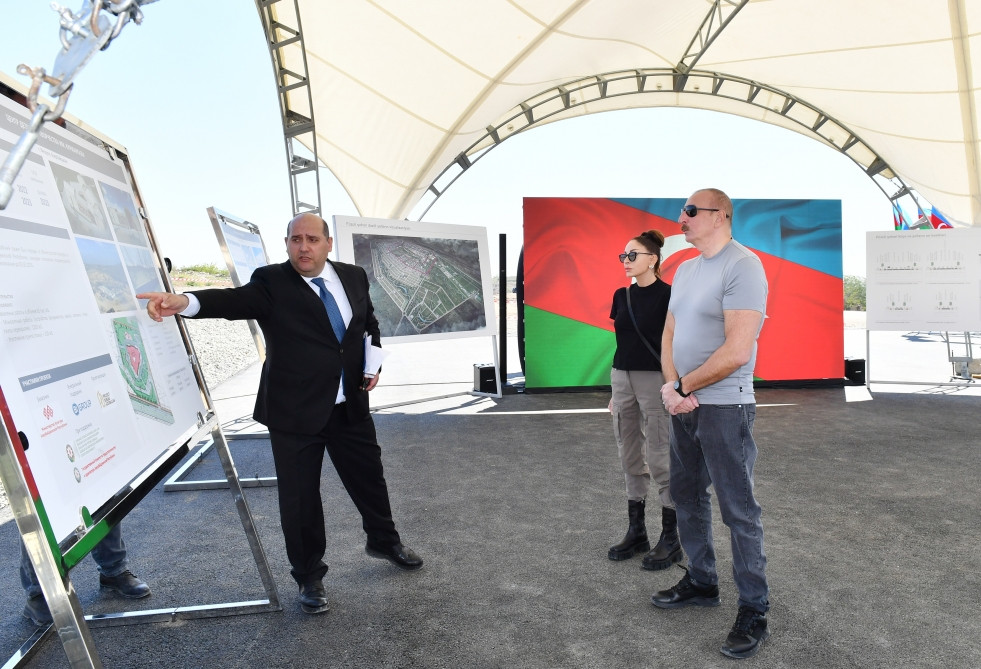 Füzuli şəhərinin daxili yol-küçə şəbəkəsinin təməli qoyulub<font color=red> - FOTOLAR</font>