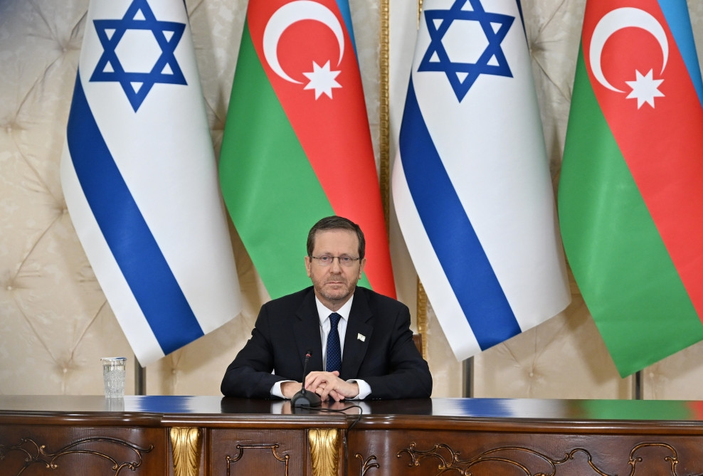 Azərbaycan və İsrail prezidentləri mətbuata bəyanatlarla çıxış ediblər<font color='red'> - YENİLƏNƏCƏK</font><font color=red> - FOTOLAR</font>