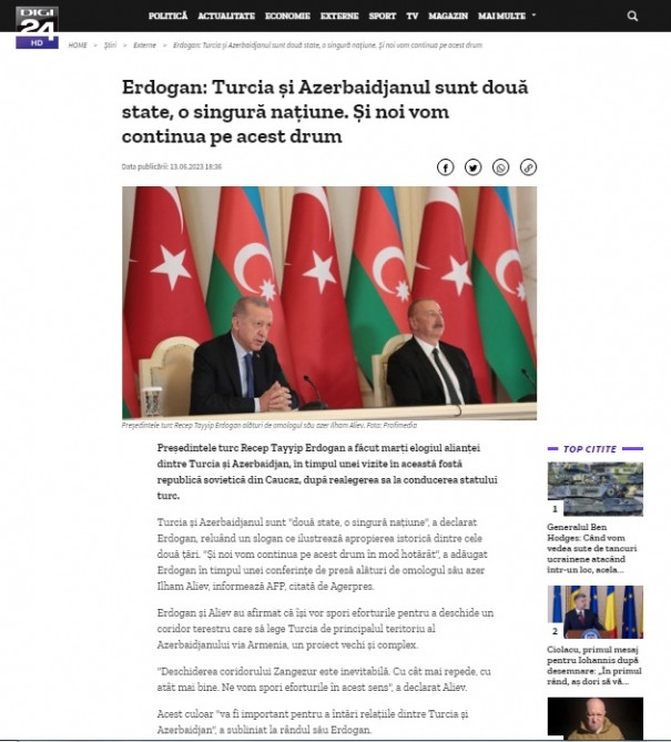 Türkiyə Prezidentinin Bakıya səfəri Rumıniya mətbuatı tərəfindən geniş işıqlandırılıb<font color=red> - FOTOLAR</font>