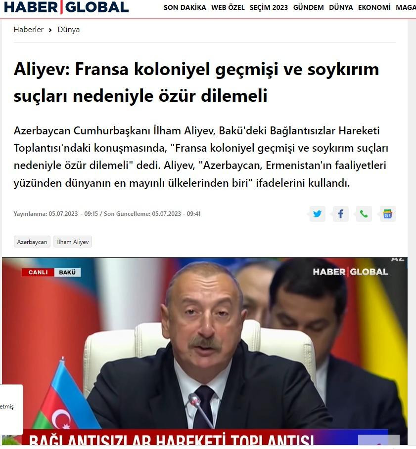 Türkiyə KİV-ləri Prezident İlham Əliyevin Qoşulmama Hərəkatının nazirlər görüşündəki çıxışına geniş yer verib<font color=red> - FOTOLAR</font>