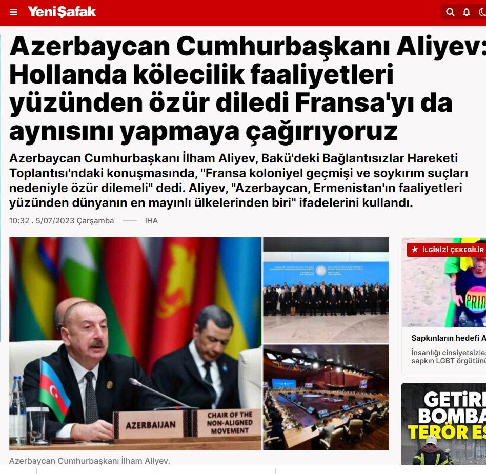 Türkiyə KİV-ləri Prezident İlham Əliyevin Qoşulmama Hərəkatının nazirlər görüşündəki çıxışına geniş yer verib<font color=red> - FOTOLAR</font>