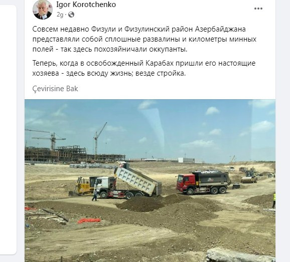 Rusiyalı hərbi ekspert Qarabağda gördüklərindən yazır<font color=red> - FOTOLAR</font>