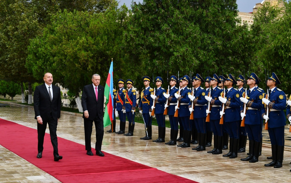 Naxçıvanda Türkiyə Prezidenti Rəcəb Tayyib Ərdoğanın rəsmi qarşılanma mərasimi olub<font color=red> - FOTOLAR</font>