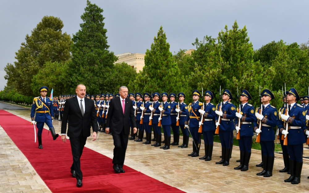 Naxçıvanda Türkiyə Prezidenti Rəcəb Tayyib Ərdoğanın rəsmi qarşılanma mərasimi olub<font color=red> - FOTOLAR</font>