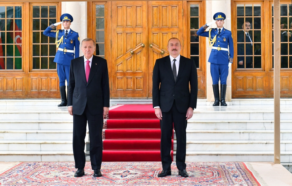 Naxçıvanda Türkiyə Prezidenti Rəcəb Tayyib Ərdoğanın rəsmi qarşılanma mərasimi olub<font color=red> - FOTOLAR</font>