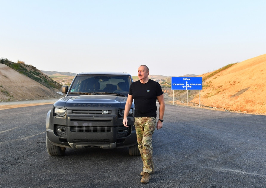 Ağdam-Füzuli avtomobil yolunun tikintisi ilə tanışlıq<font color='red'> - YENİLƏNİB</font><font color=red> - FOTOLAR</font>