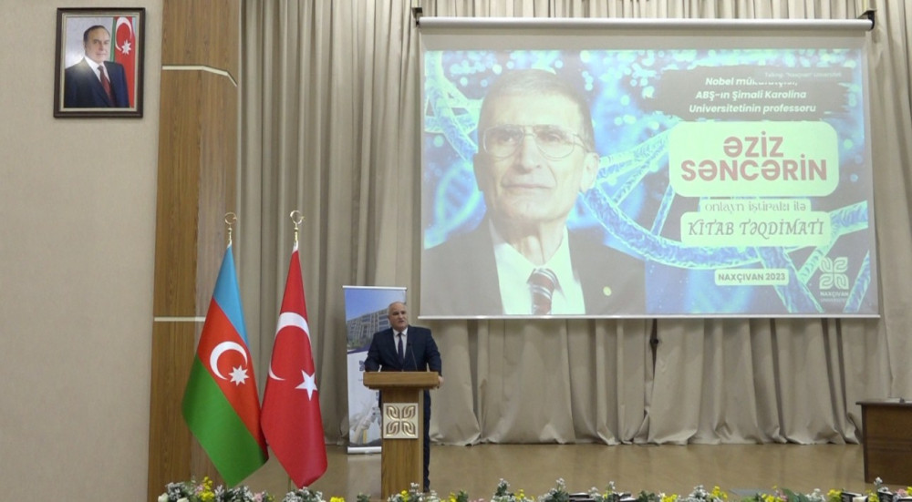 “Naxçıvan” Universitetində Nobel mükafatçısı Əziz Səncərlə onlayn görüş keçirilib<font color=red> - FOTOLAR</font>