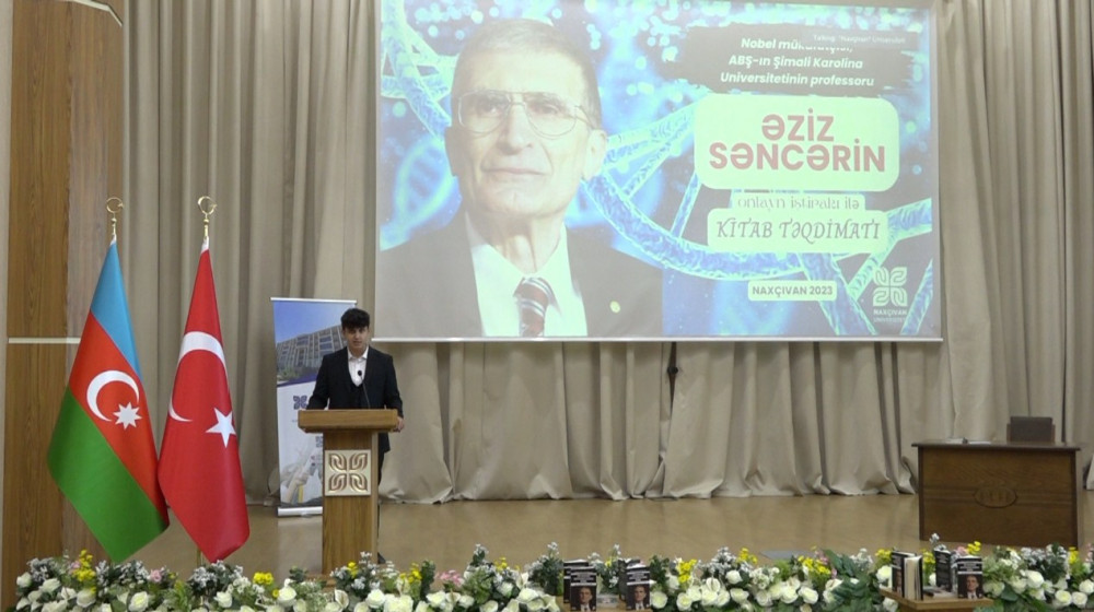 “Naxçıvan” Universitetində Nobel mükafatçısı Əziz Səncərlə onlayn görüş keçirilib<font color=red> - FOTOLAR</font>