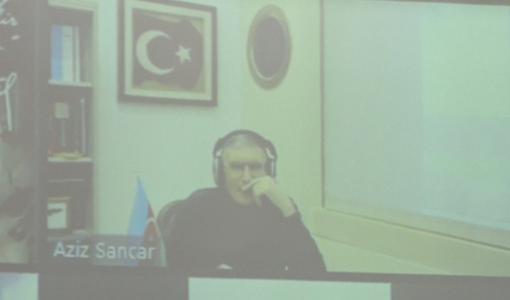 “Naxçıvan” Universitetində Nobel mükafatçısı Əziz Səncərlə onlayn görüş keçirilib<font color=red> - FOTOLAR</font>