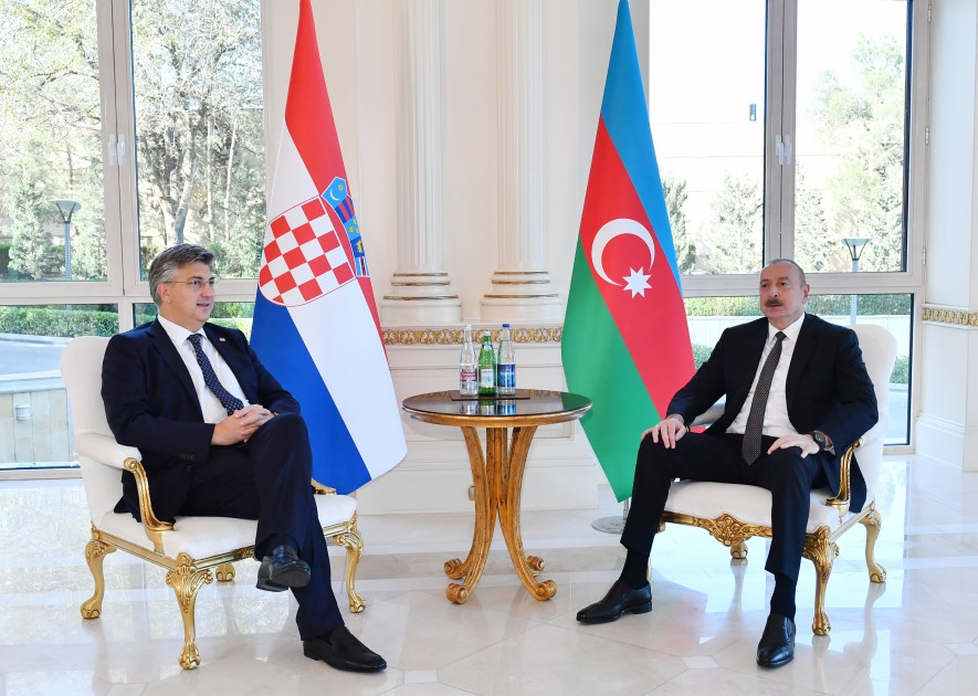Azərbaycan Prezidenti İlham Əliyevin Xorvatiyanın Baş naziri Andrey Plenkoviç ilə görüşü olub<font color='red'> - YENİLƏNİB</font><font color=red> - FOTOLAR</font>