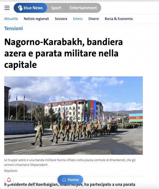 Vətən müharibəsində əldə edilən Zəfərin üçüncü ildönümünə həsr olunan hərbi parad beynəlxalq mətbuatın diqqətindədir<font color=red> - FOTOLAR</font>