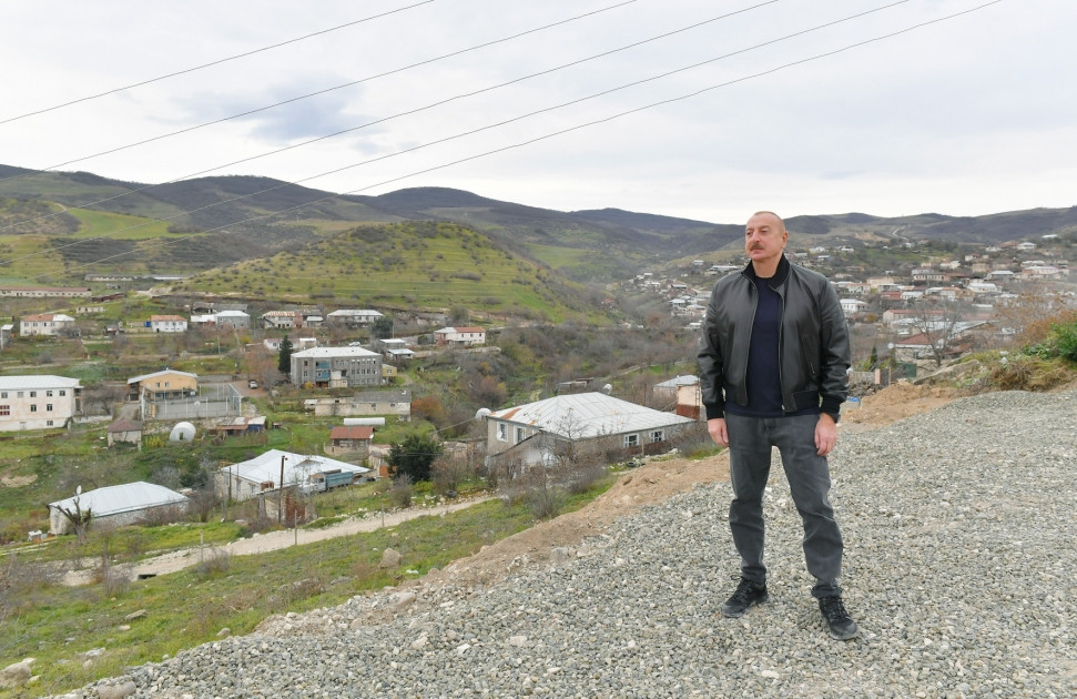 Prezident İlham Əliyev Xocalı rayonunun Xanabad kəndində olub<font color=red> - FOTOLAR</font>