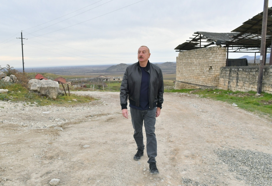 Prezident İlham Əliyev Xocalı rayonunun Xanabad kəndində olub<font color=red> - FOTOLAR</font>