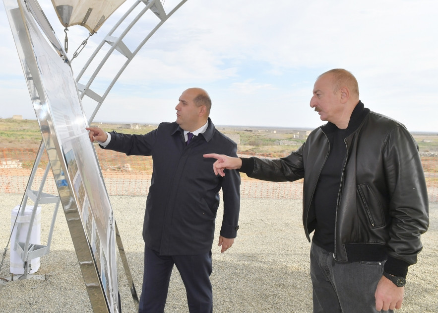 Ağdam rayonunun Salahlı Kəngərli kəndinin təməli qoyulub<font color=red> - FOTOLAR</font>
