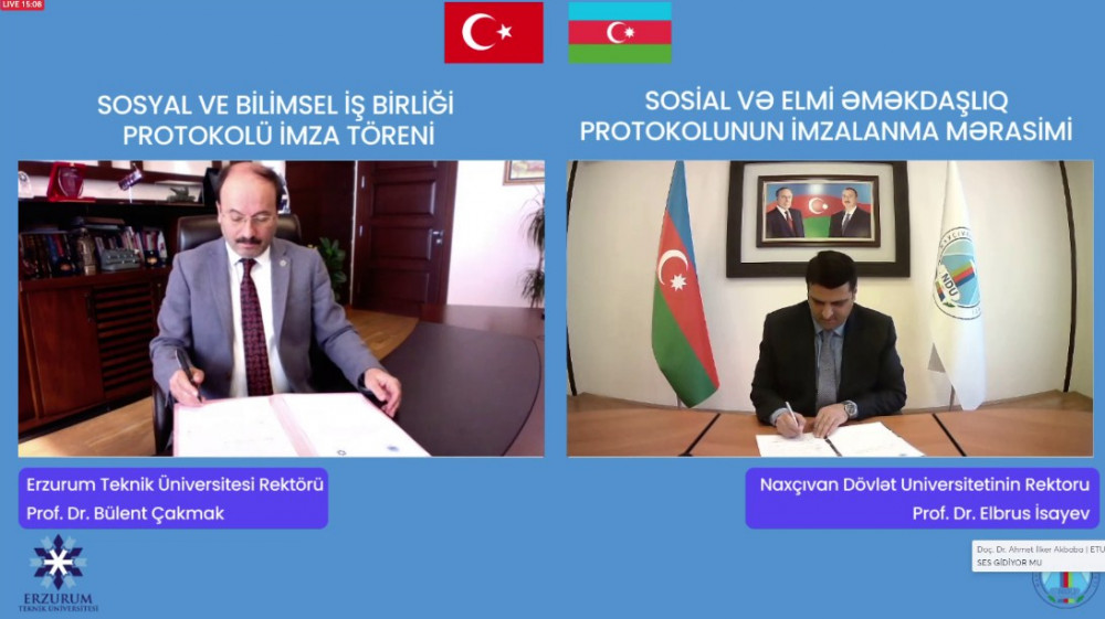Naxçıvan Dövlət Universiteti və Türkiyənin Ərzurum Texniki Universiteti arasında əməkdaşlıq protokolu imzalanıb<font color=red> - FOTOLAR</font>