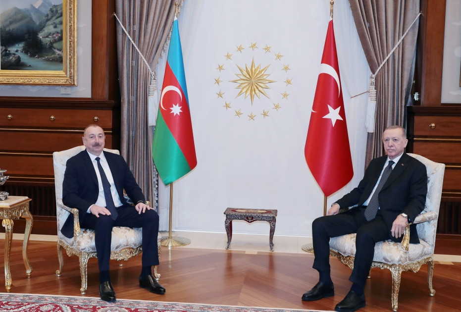 Azərbaycan və Türkiyə prezidentlərinin təkbətək görüşü başlayıb<font color=red> - FOTOLAR</font>
