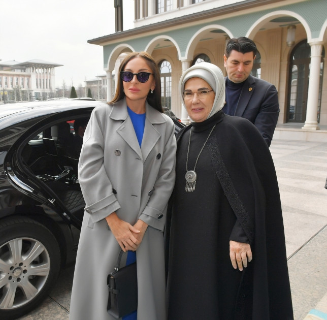 Ankarada Azərbaycanın və Türkiyənin birinci xanımlarının görüşü olub<font color=red> - FOTOLAR</font>