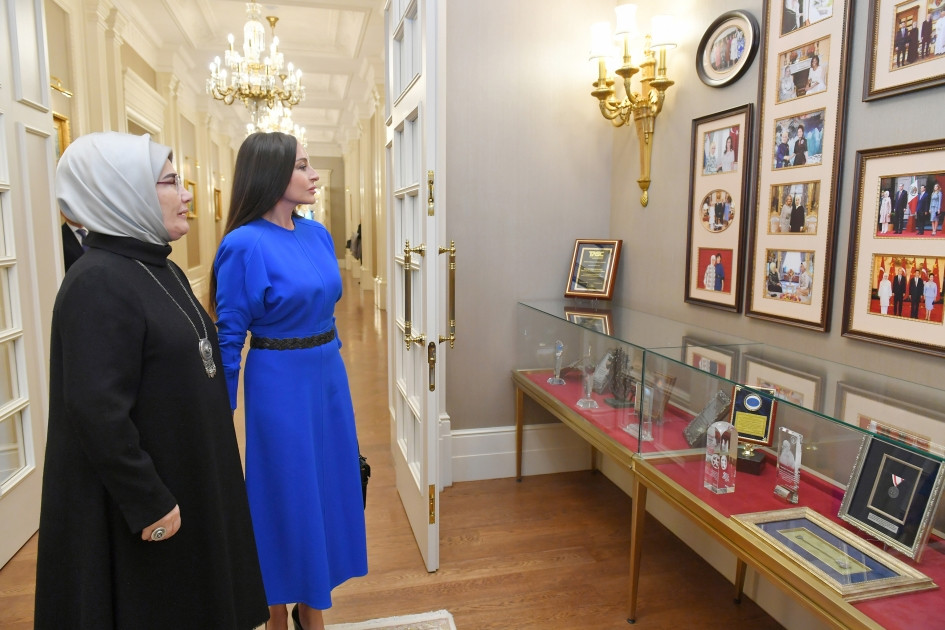 Ankarada Azərbaycanın və Türkiyənin birinci xanımlarının görüşü olub<font color=red> - FOTOLAR</font>