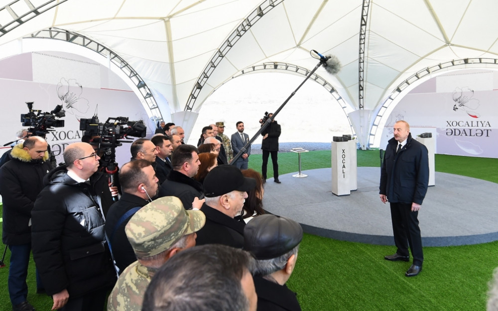 Prezident Xocalıda soyqırımı memorialının təməlini qoyub, Xankəndi şəhərində olub<font color='red'> - YENİLƏNİB 2</font><font color=red> - FOTOLAR</font>