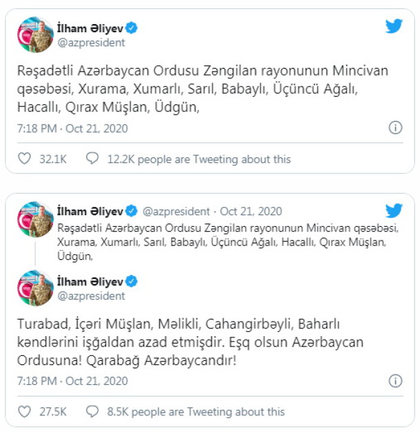 Vətən müharibəsinin xronikası: 21 oktyabr<font color=red> - FOTOLAR</font>