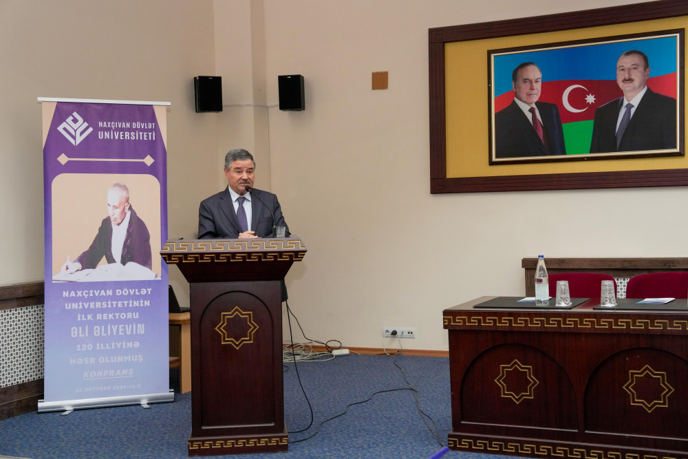 Naxçıvan Dövlət Universitetinin ilk rektoru Əli Əliyevin 120 illiyi qeyd olunub<font color=red> - FOTOLAR</font>