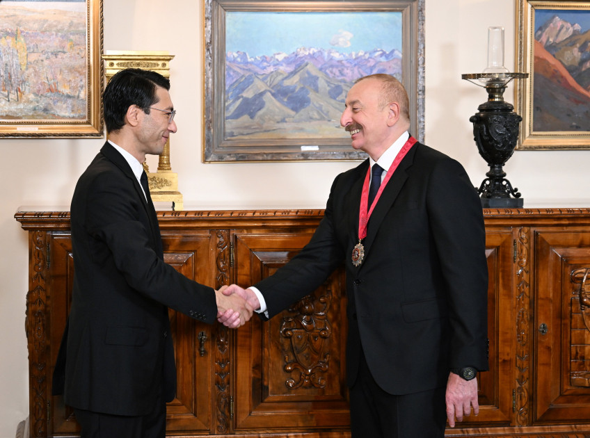 Prezident İlham Əliyevə “Çingiz Aytmatov” ordeni təqdim edilib<font color=red> - FOTOLAR</font>
