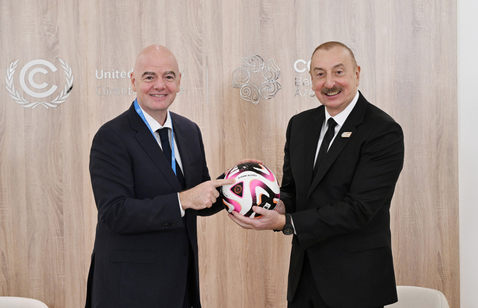 Prezident İlham Əliyev FIFA-nın prezidenti ilə görüşüb<font color=red> - FOTOLAR</font>