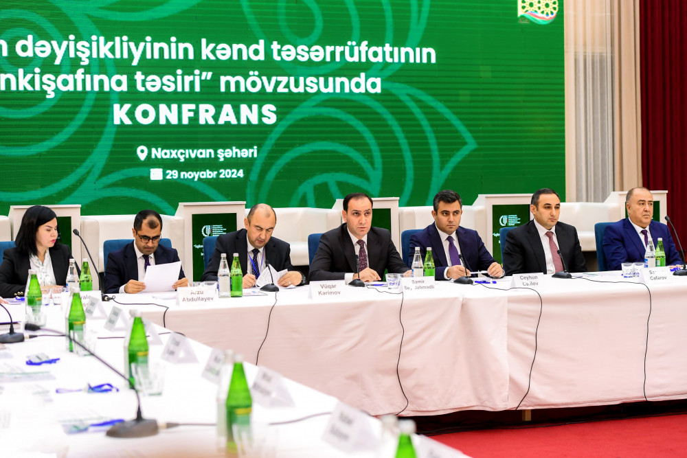 Naxçıvanda “İqlim dəyişikliyinin kənd təsərrüfatının  inkişafına təsiri” mövzusunda konfrans keçirilib<font color=red> - FOTOLAR</font>