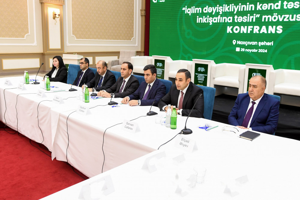 Naxçıvanda “İqlim dəyişikliyinin kənd təsərrüfatının  inkişafına təsiri” mövzusunda konfrans keçirilib<font color=red> - FOTOLAR</font>