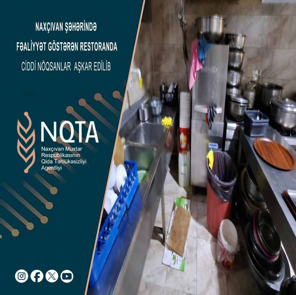 Naxçıvan şəhərində fəaliyyət göstərən “Dəyirmançı” restoranında ciddi nöqsanlar aşkarlanıb<font color=red> - FOTOLAR</font>