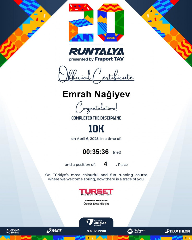 Əmrah Nağıyev Türkiyədə keçirilən marafonun ilk beşliyində<font color=red> - FOTOLAR</font>