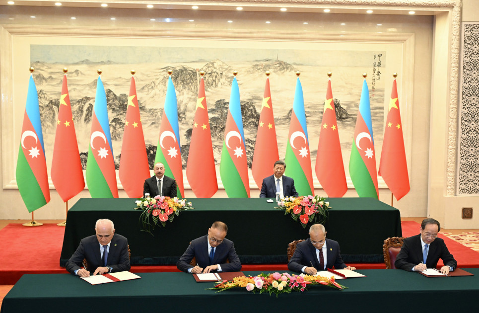 Pekində Azərbaycan-Çin sənədləri imzalanıb<font color=red> - FOTOLAR</font>