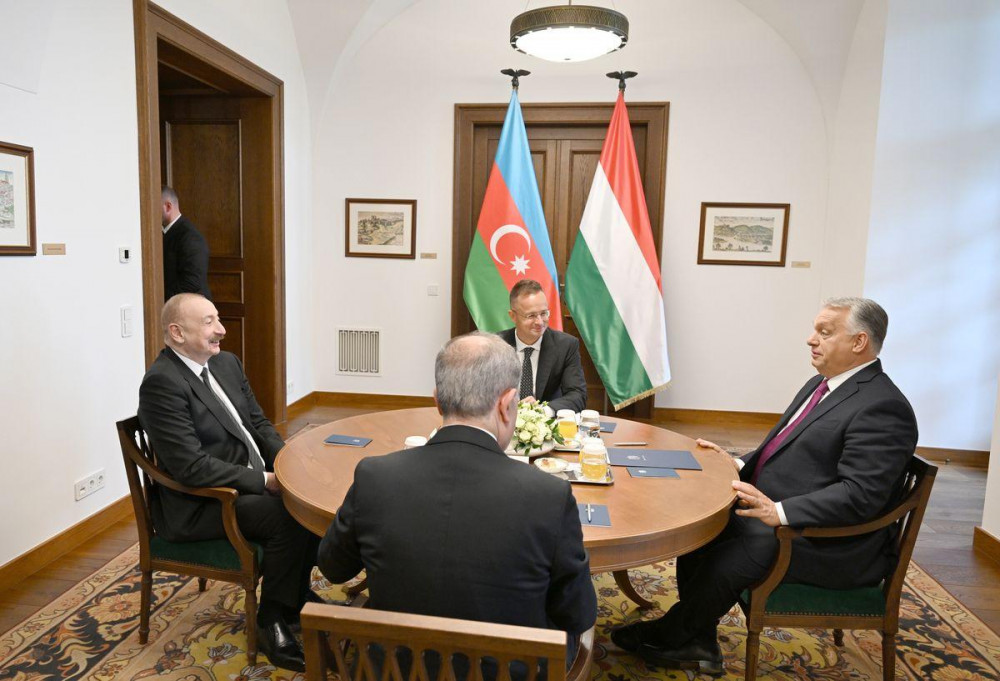 Azərbaycan Prezidentinin Budapeştdə Macarıstanın Baş naziri ilə məhdud tərkibdə görüşü olub<font color=red> - FOTOLAR</font>