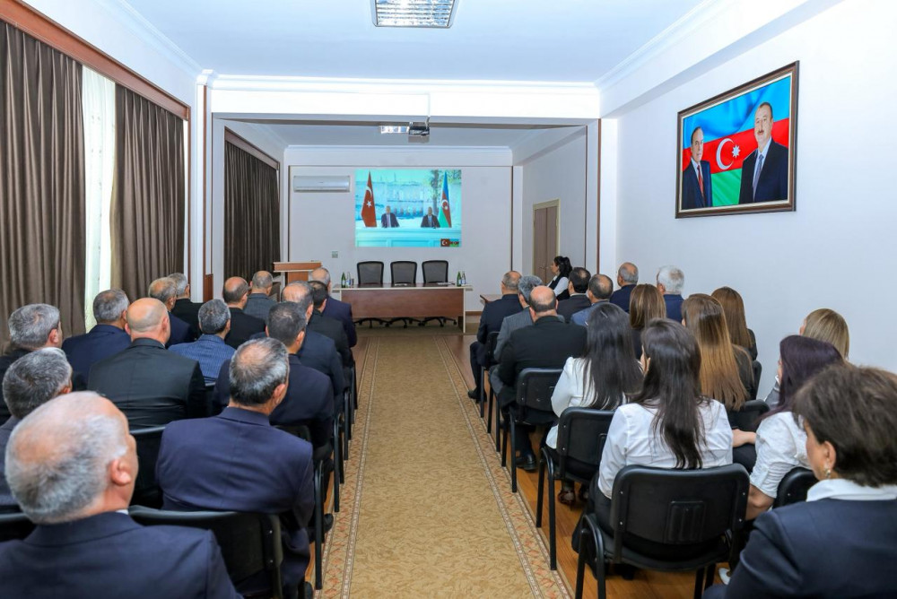 “Ümummilli Lider Heydər Əliyev müstəqil Azərbaycan Konstitusiyasının müəllifidir” mövzusunda tədbir keçirilib<font color=red> - FOTOLAR</font>