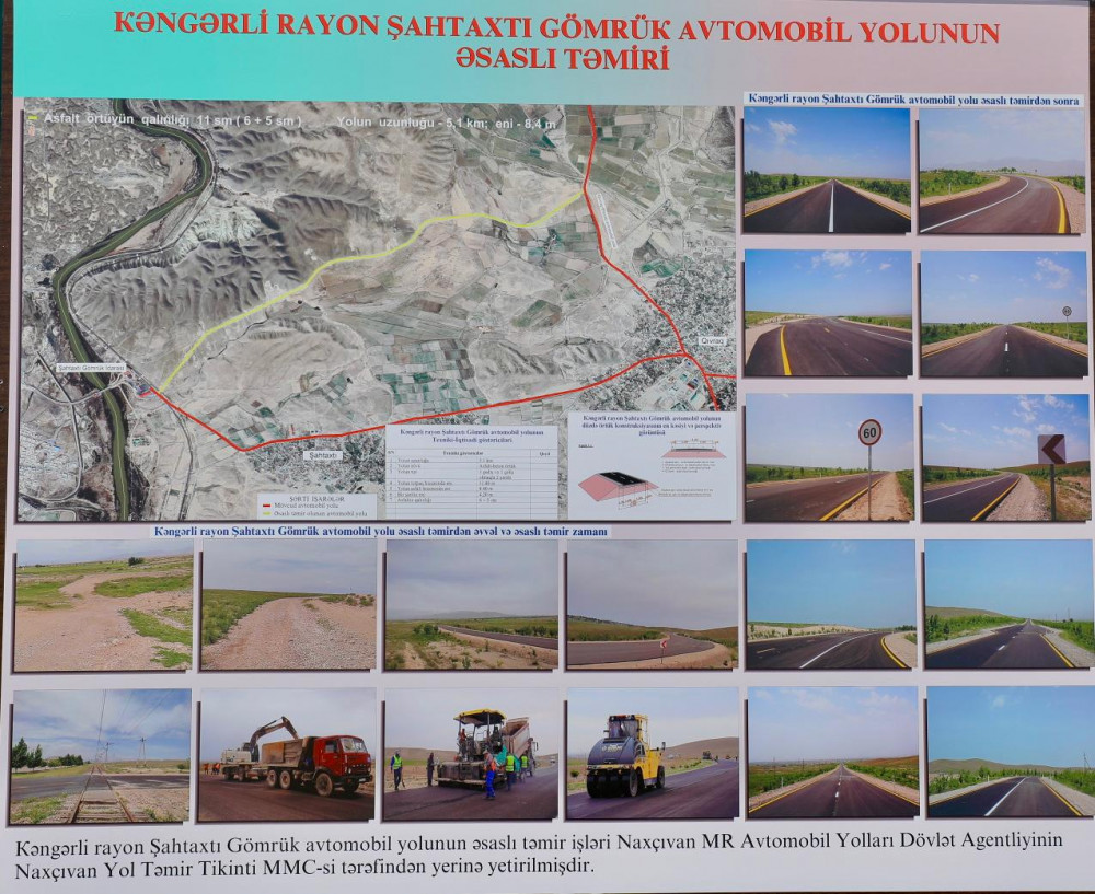 Şahtaxtı gömrük və Təzəkənd avtomobil yolları əsaslı təmir olunub<font color=red> - FOTOLAR</font>